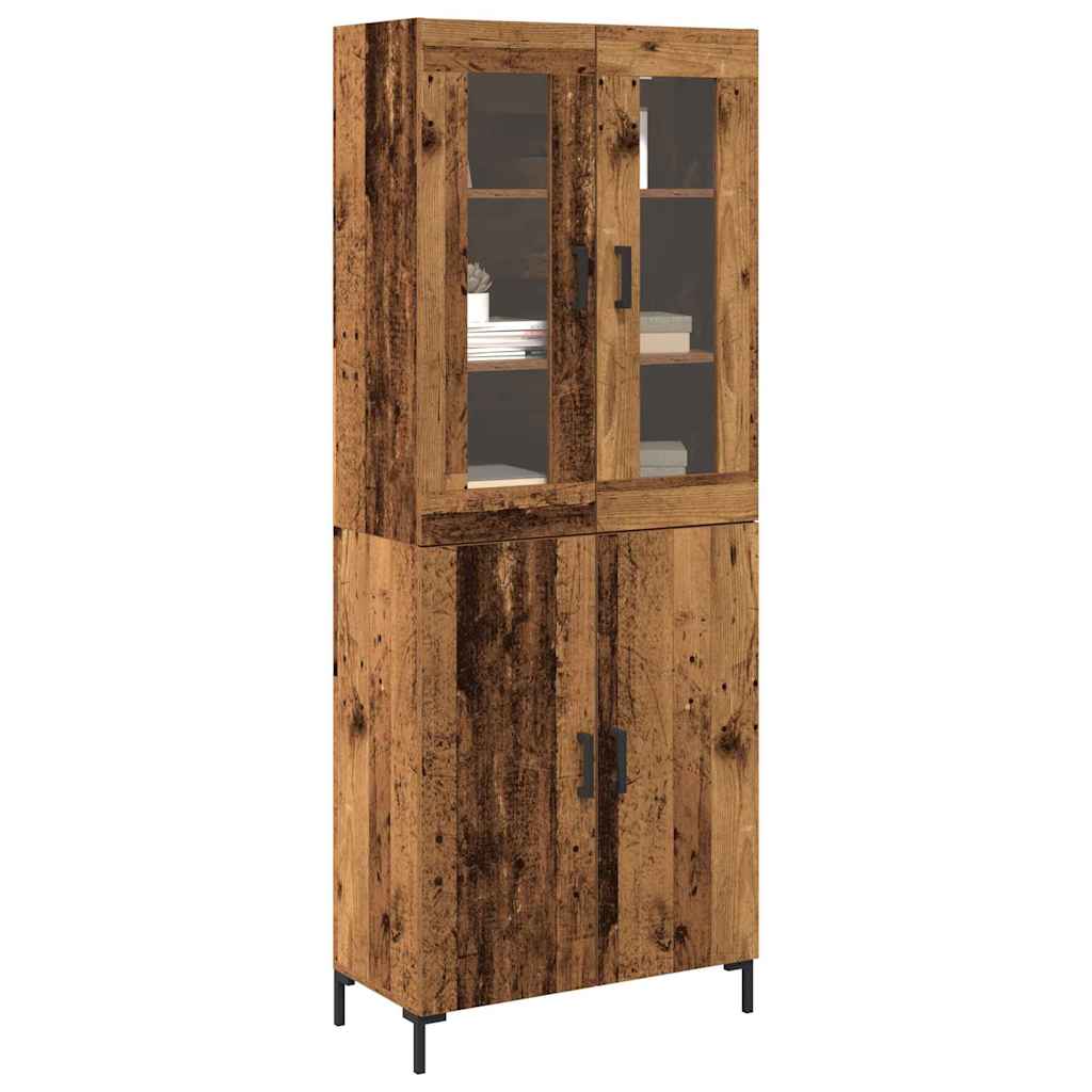 Highboard 2 pcs Staro drvo 69,5 x 34 x 180 cm Konstruirano drvo