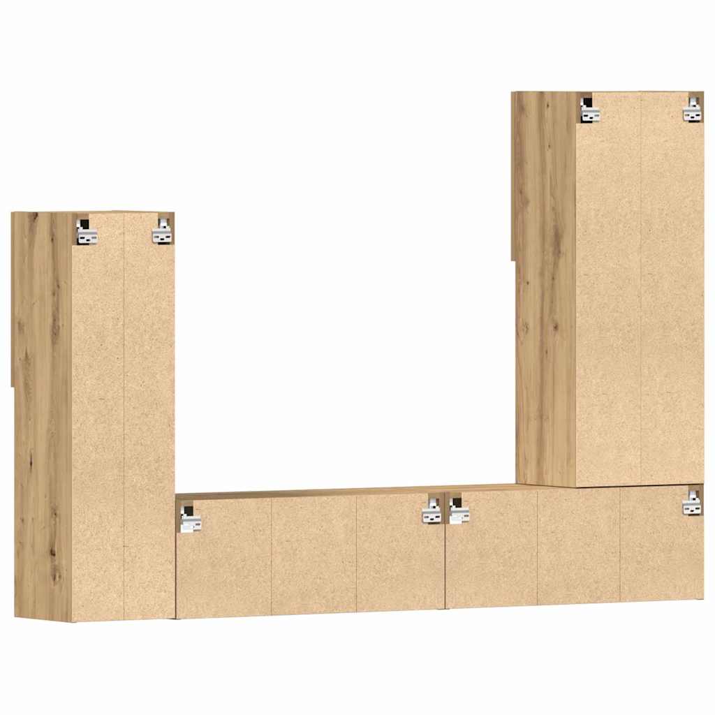 TV ormar S LED lampica 4 pcs hrast artisan Konstruirano drvo