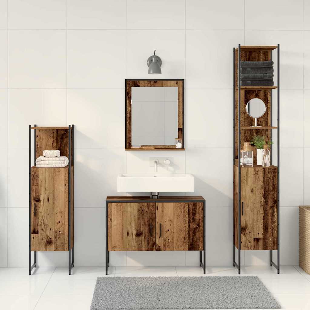 Set namještaja za kupaonicu 4 pcs Smeđa Konstruirano drvo