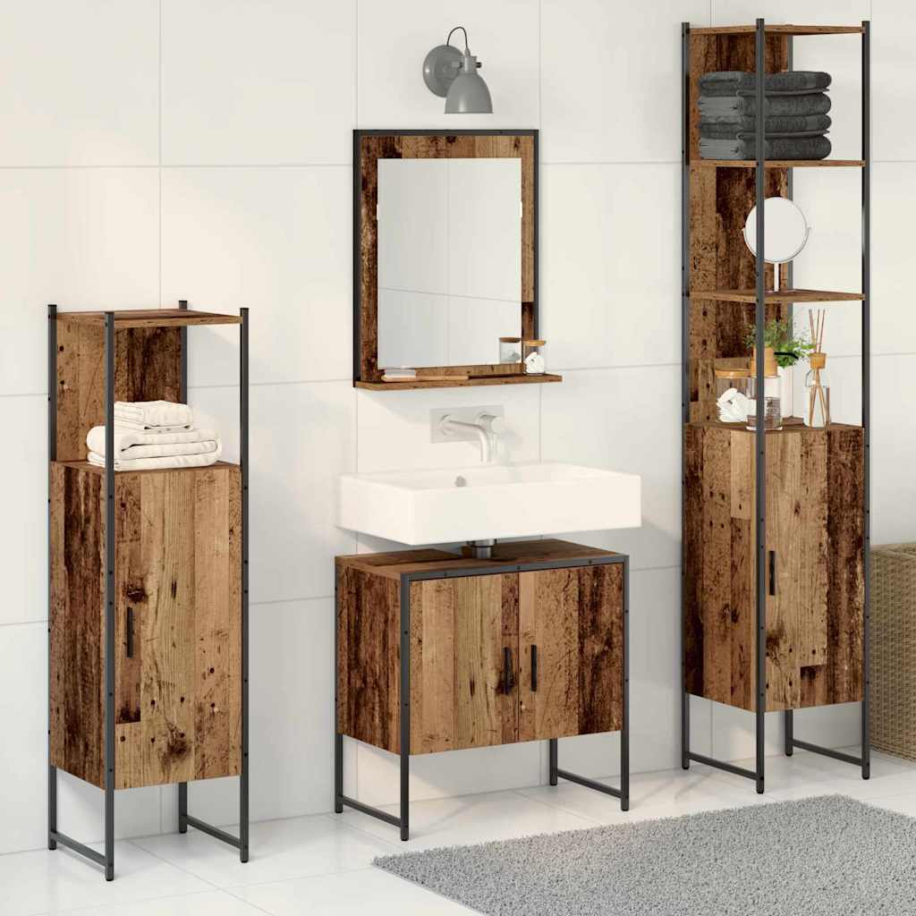 Set namještaja za kupaonicu 4 pcs Smeđa 33 x 33 x 185.5 cm
