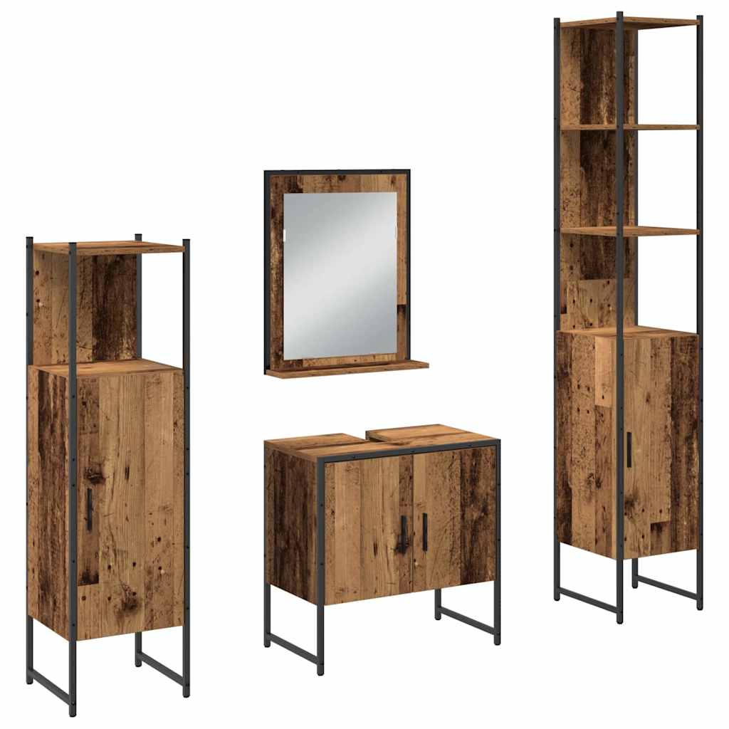 Set namještaja za kupaonicu 4 pcs Smeđa 33 x 33 x 185.5 cm