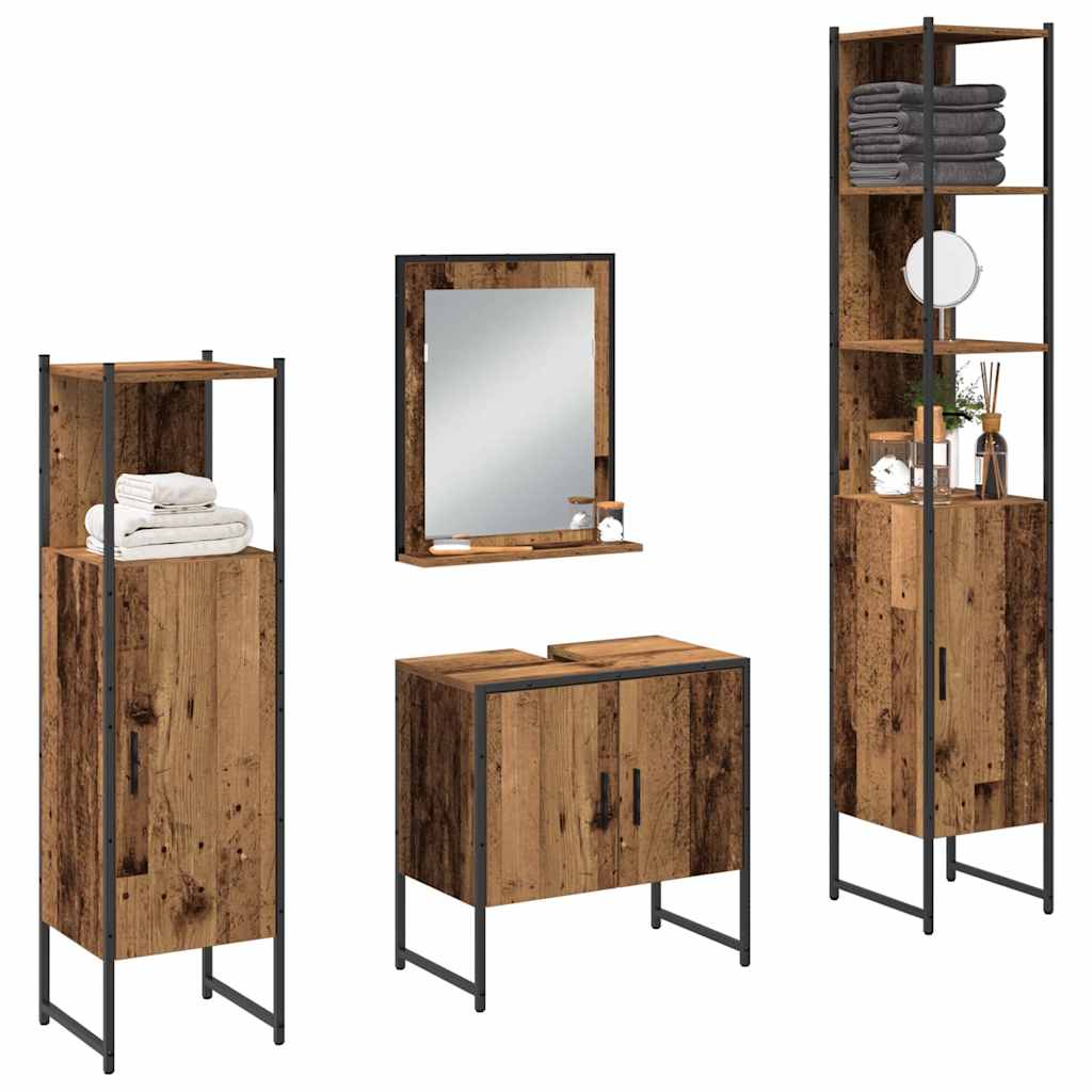 Set namještaja za kupaonicu 4 pcs Smeđa 33 x 33 x 185.5 cm