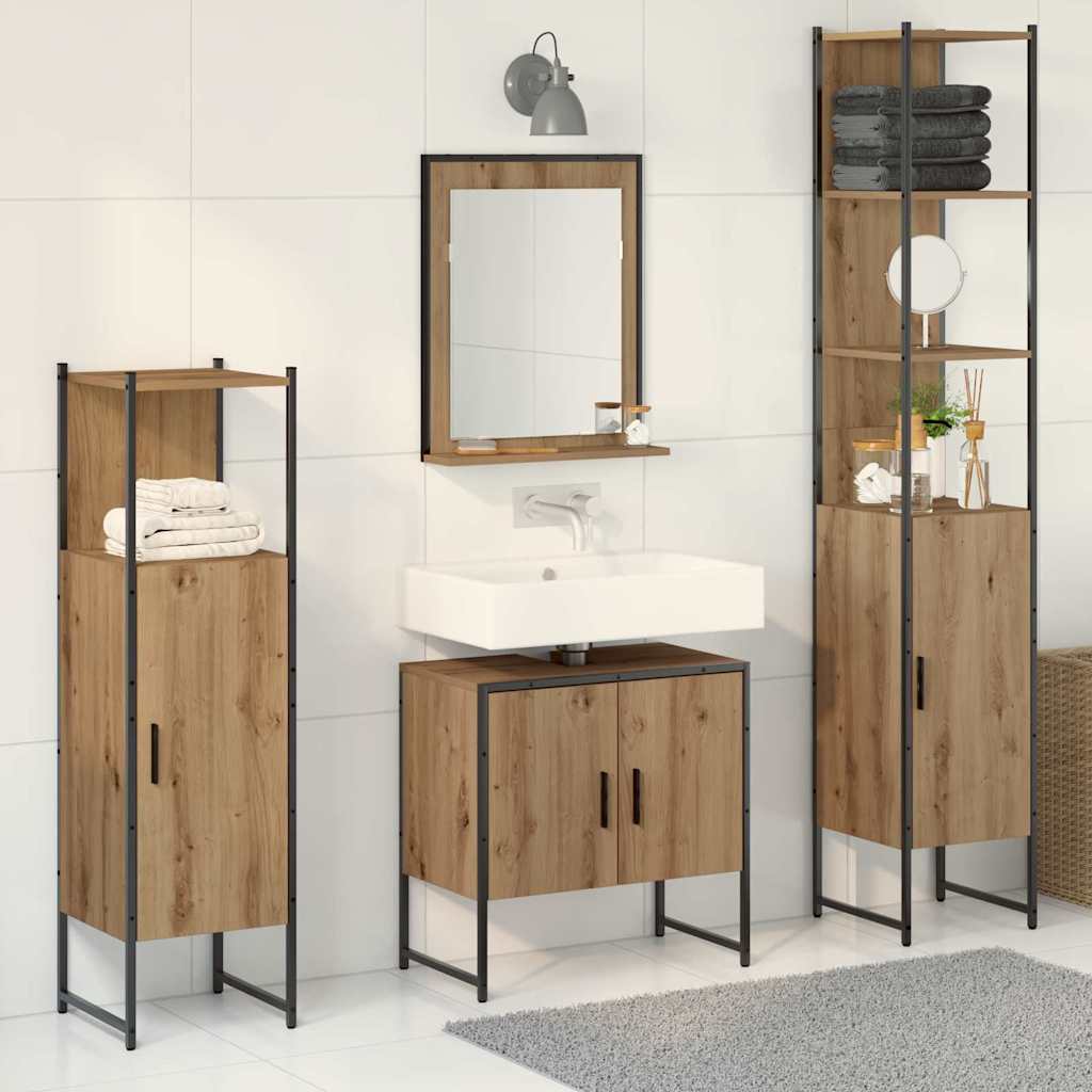 Set namještaja za kupaonicu 4 pcs Smeđa 33 x 33 x 185.5 cm