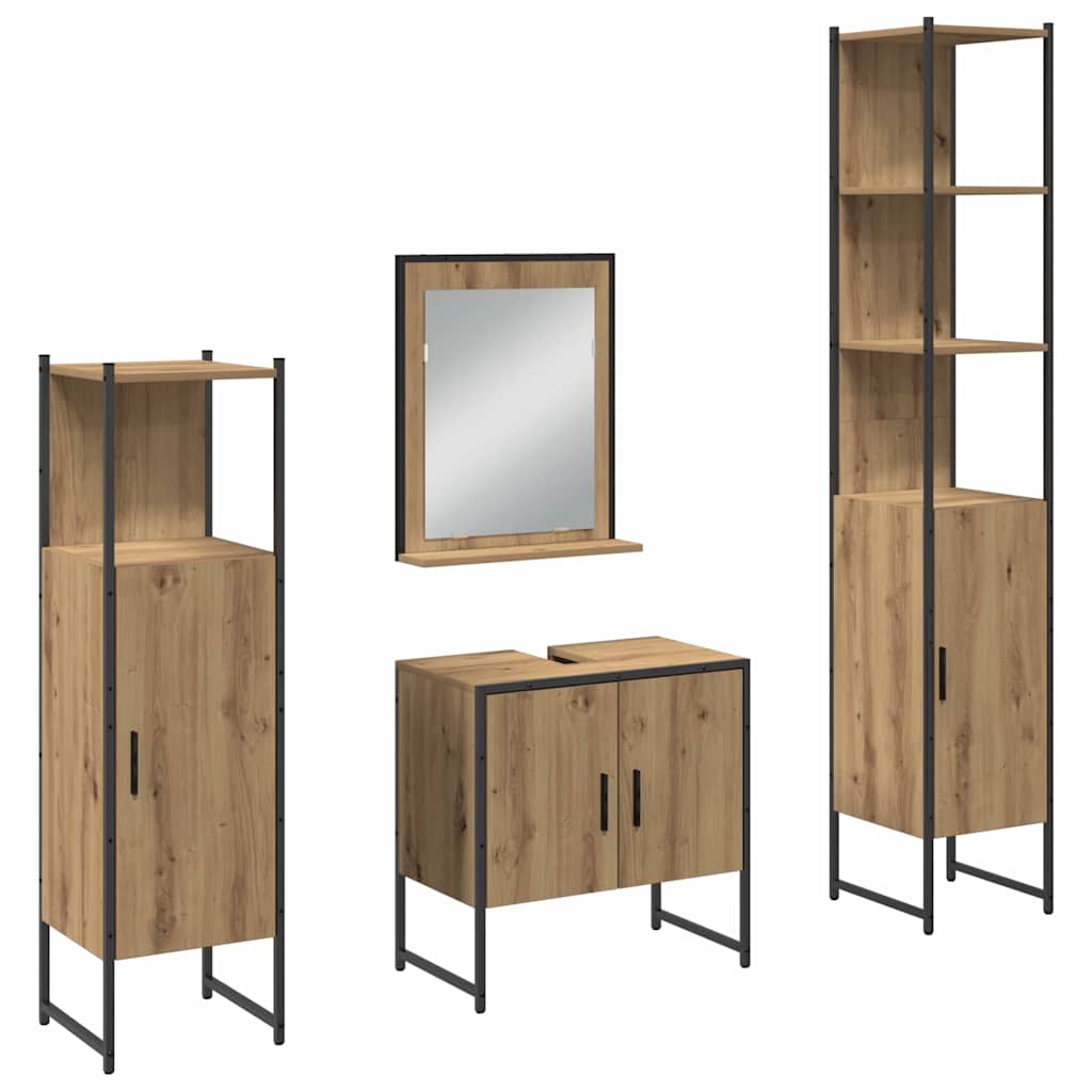 Set namještaja za kupaonicu 4 pcs Smeđa 33 x 33 x 185.5 cm