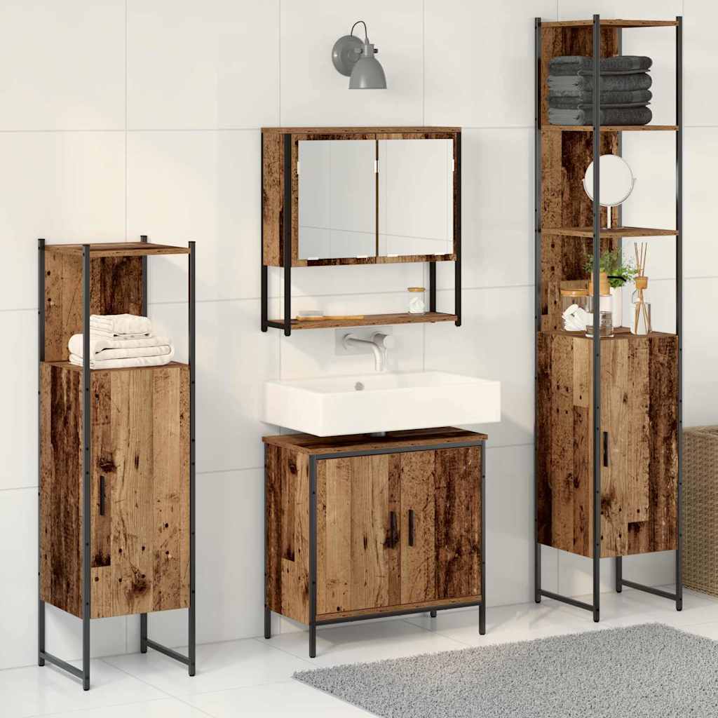 Set namještaja za kupaonicu 4 pcs Smeđa 33 x 33 x 185.5 cm