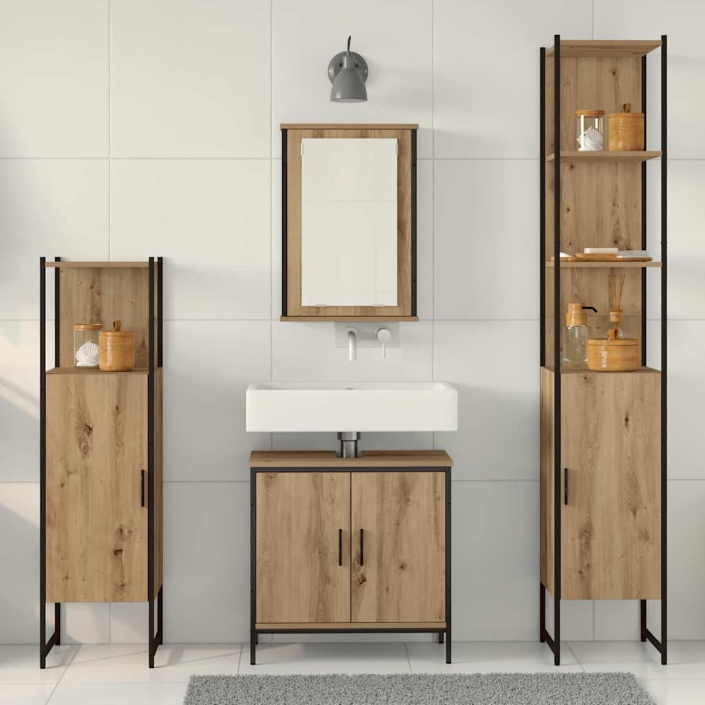 Set namještaja za kupaonicu 4 kom. Smeđa 33 x 33 x 185,5 cm