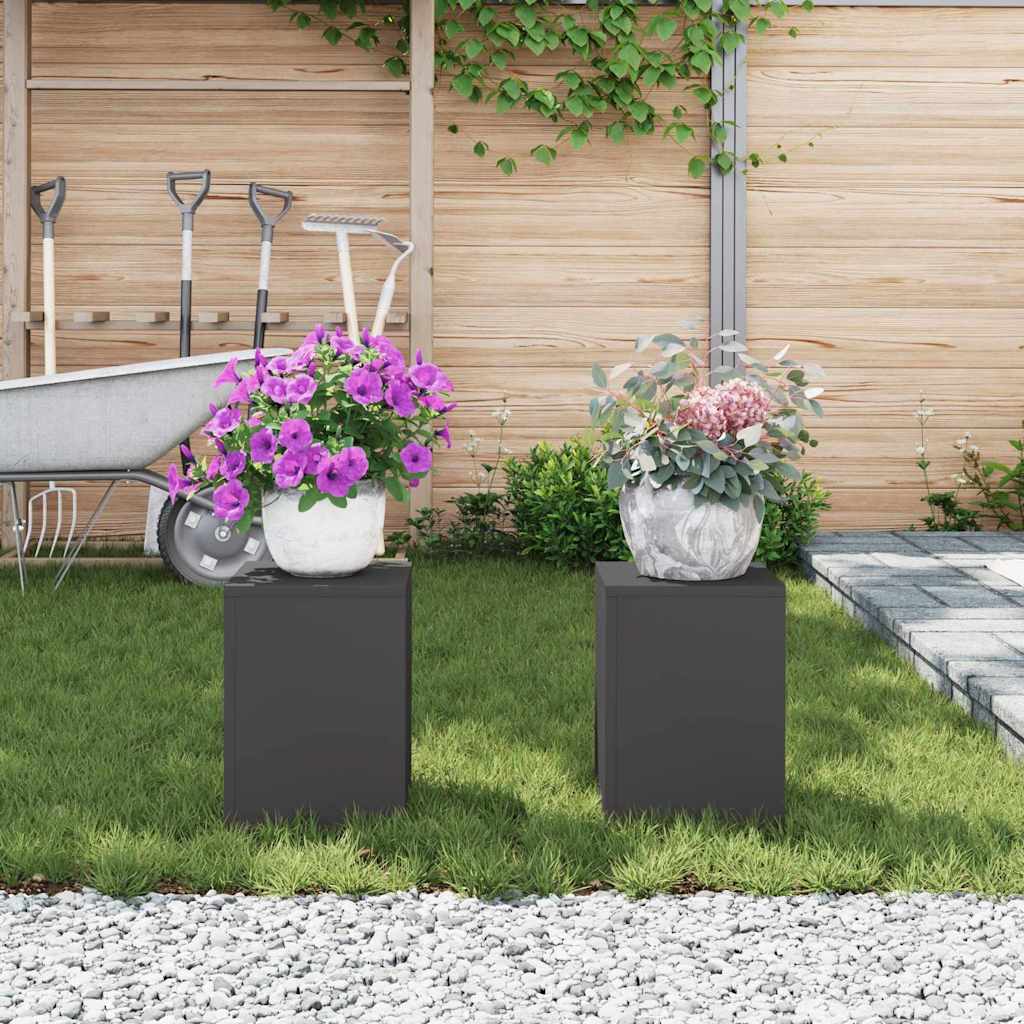 Stalak za biljke 2 pcs Crna 24 x 24 x 35 cm Čelik