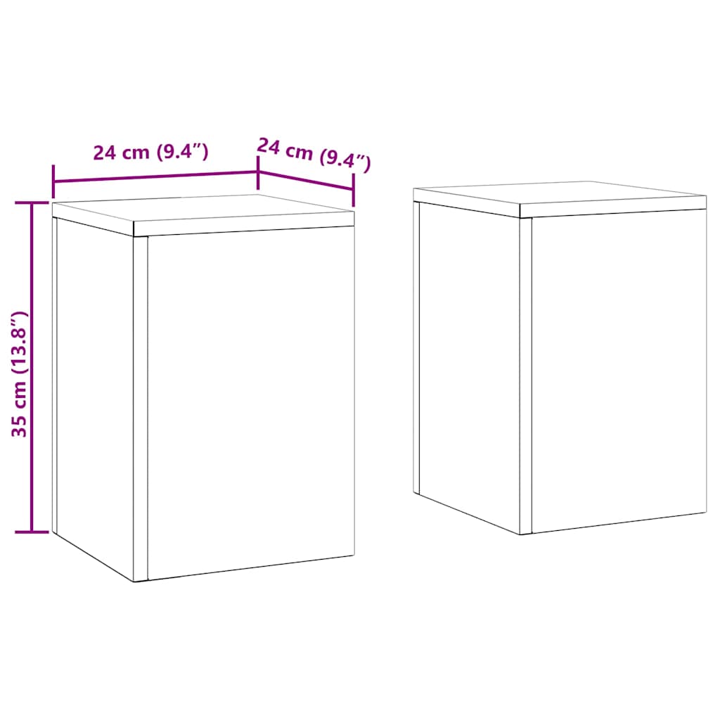 Stalak za biljke 2 pcs Crna 24 x 24 x 35 cm Čelik
