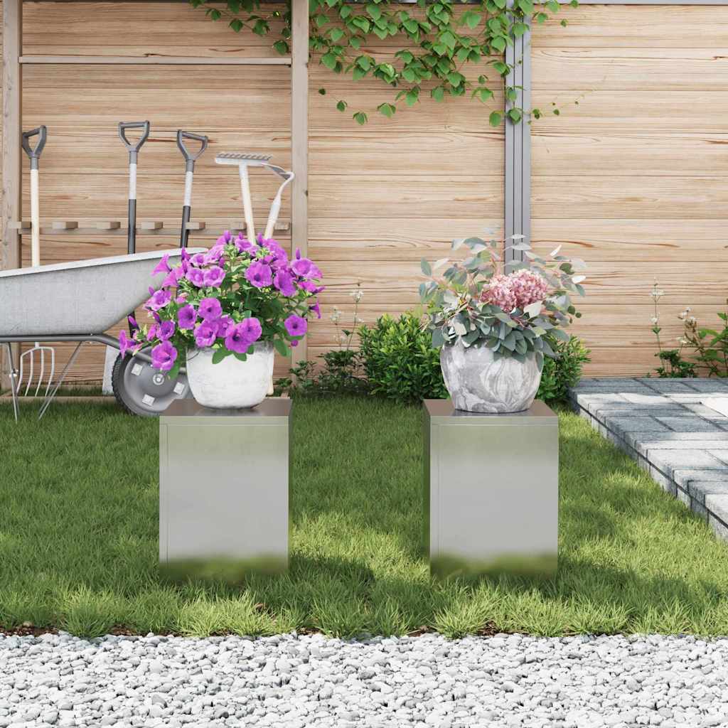 Stalak za biljke 2 pcs Srebrno 24 x 24 x 35 cm Nehrđajući čelik