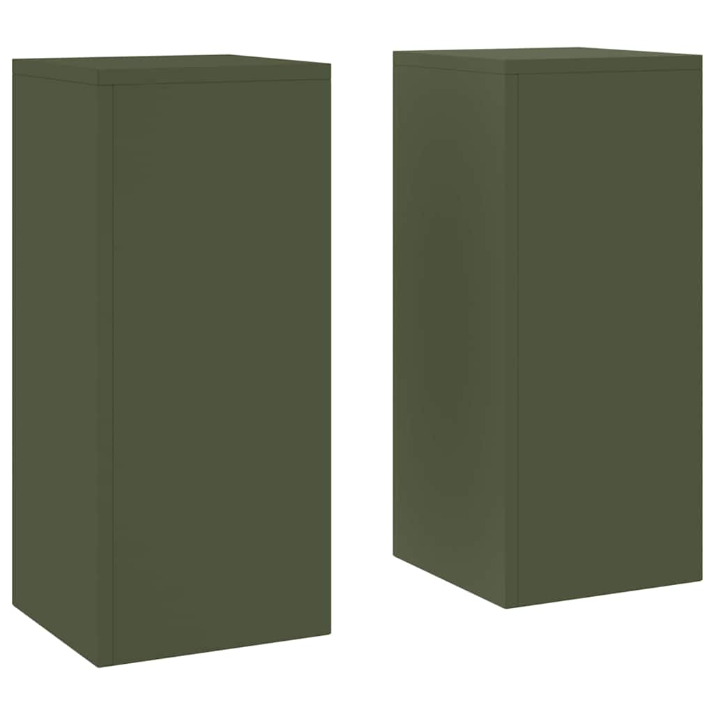 Stalak za biljke 2 pcs Maslinovo zelena 24 x 24 x 55 cm Čelik
