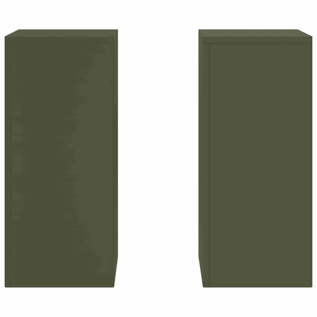 Stalak za biljke 2 pcs Maslinovo zelena 24 x 24 x 55 cm Čelik
