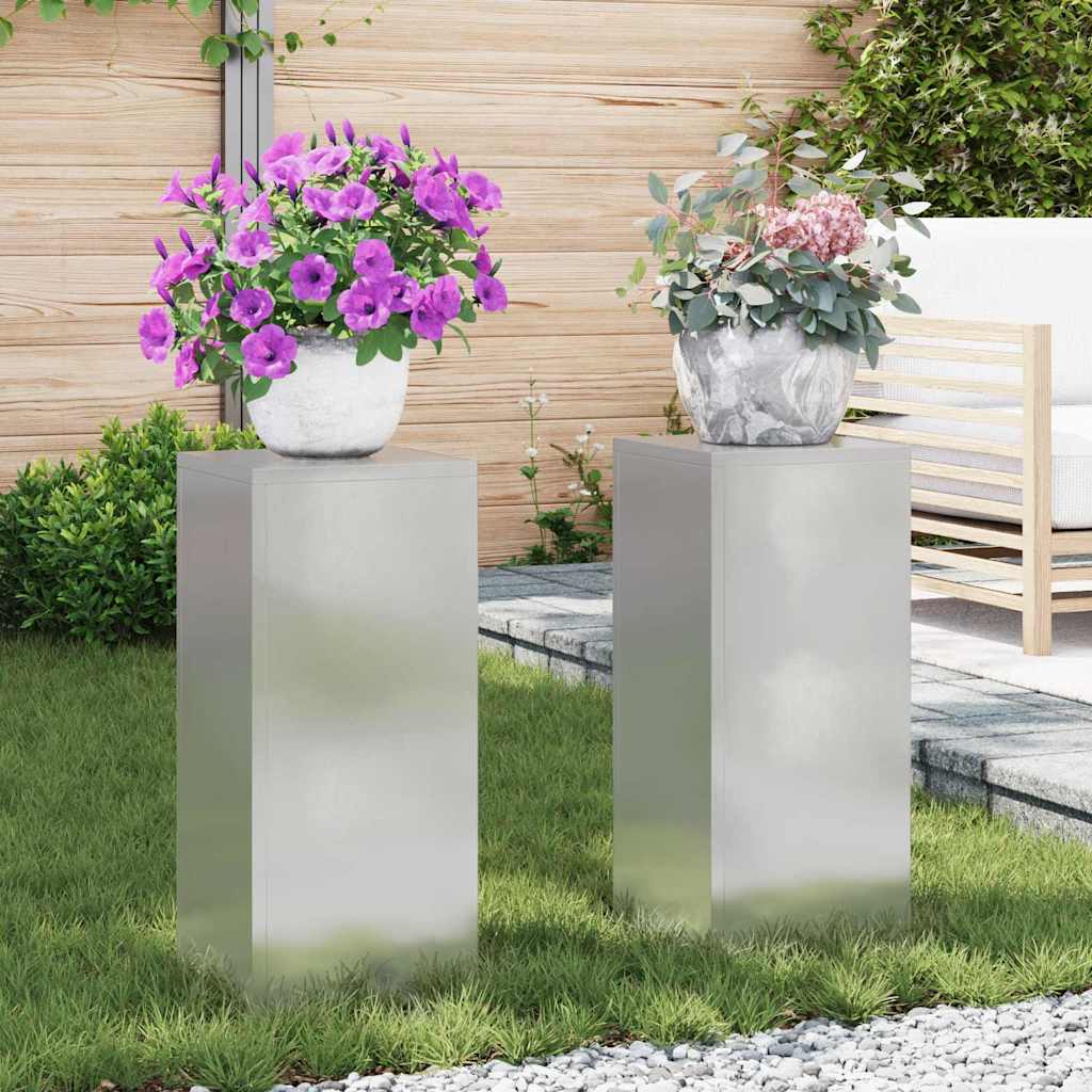 Stalak za biljke 2 pcs Srebrno 24 x 24 x 55 cm Nehrđajući čelik