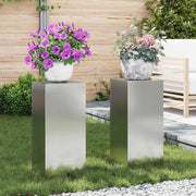 Stalak za biljke 2 pcs Srebrno 24 x 24 x 55 cm Pocinčani čelik