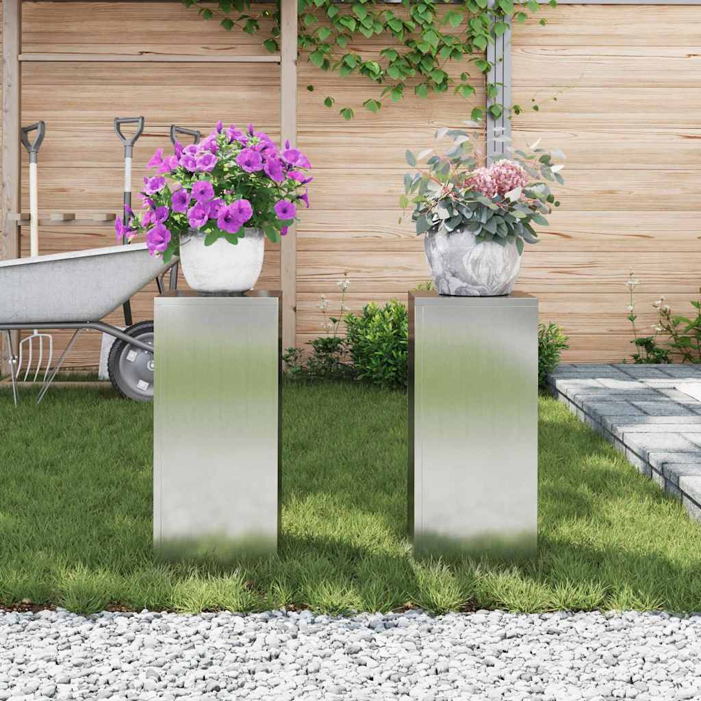 Stalak za biljke 2 pcs Srebrno 24 x 24 x 55 cm Pocinčani čelik