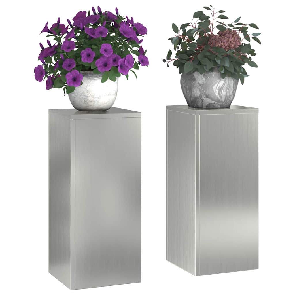 Stalak za biljke 2 pcs Srebrno 24 x 24 x 55 cm Pocinčani čelik