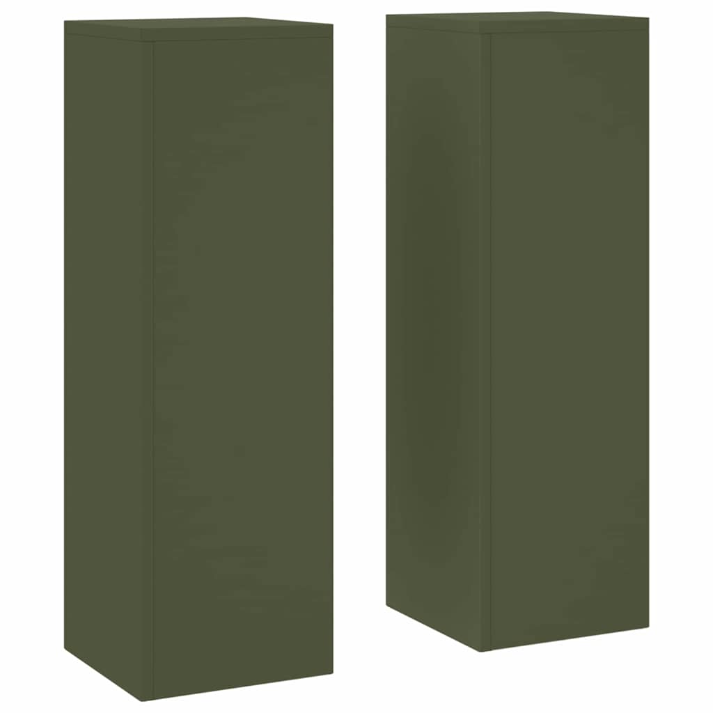 Stalak za biljke 2 pcs Maslinovo zelena 24 x 24 x 75 cm Čelik