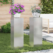Stalak za biljke 2 pcs Srebrno 24 x 24 x 75 cm Nehrđajući čelik