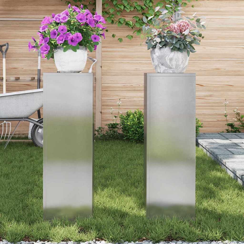 Stalak za biljke 2 pcs Srebrno 24 x 24 x 75 cm Nehrđajući čelik