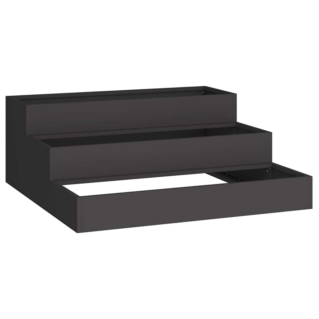Vrtna saksija Crna 90 x 90 x 35 cm Čelična vrata