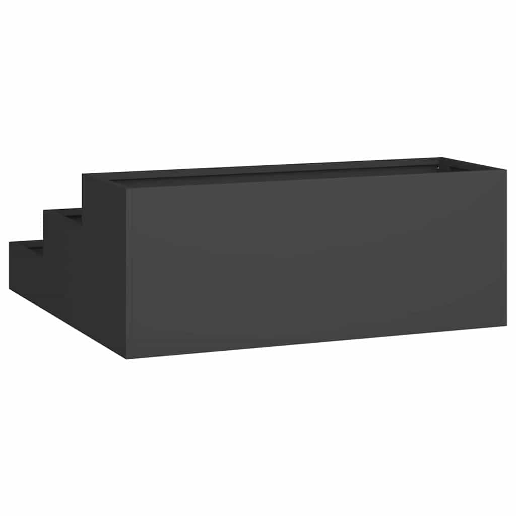Vrtna saksija Crna 90 x 90 x 35 cm Čelična vrata