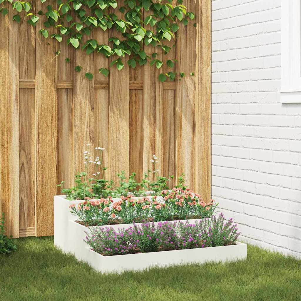 Vrtna saksija Bijelo 90 x 90 x 35 cm Čelična vrata