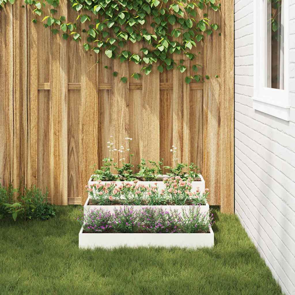 Vrtna saksija Bijelo 90 x 90 x 35 cm Čelična vrata