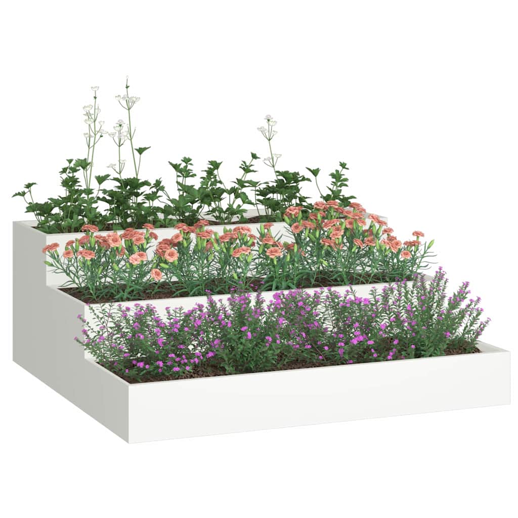 Vrtna saksija Bijelo 90 x 90 x 35 cm Čelična vrata