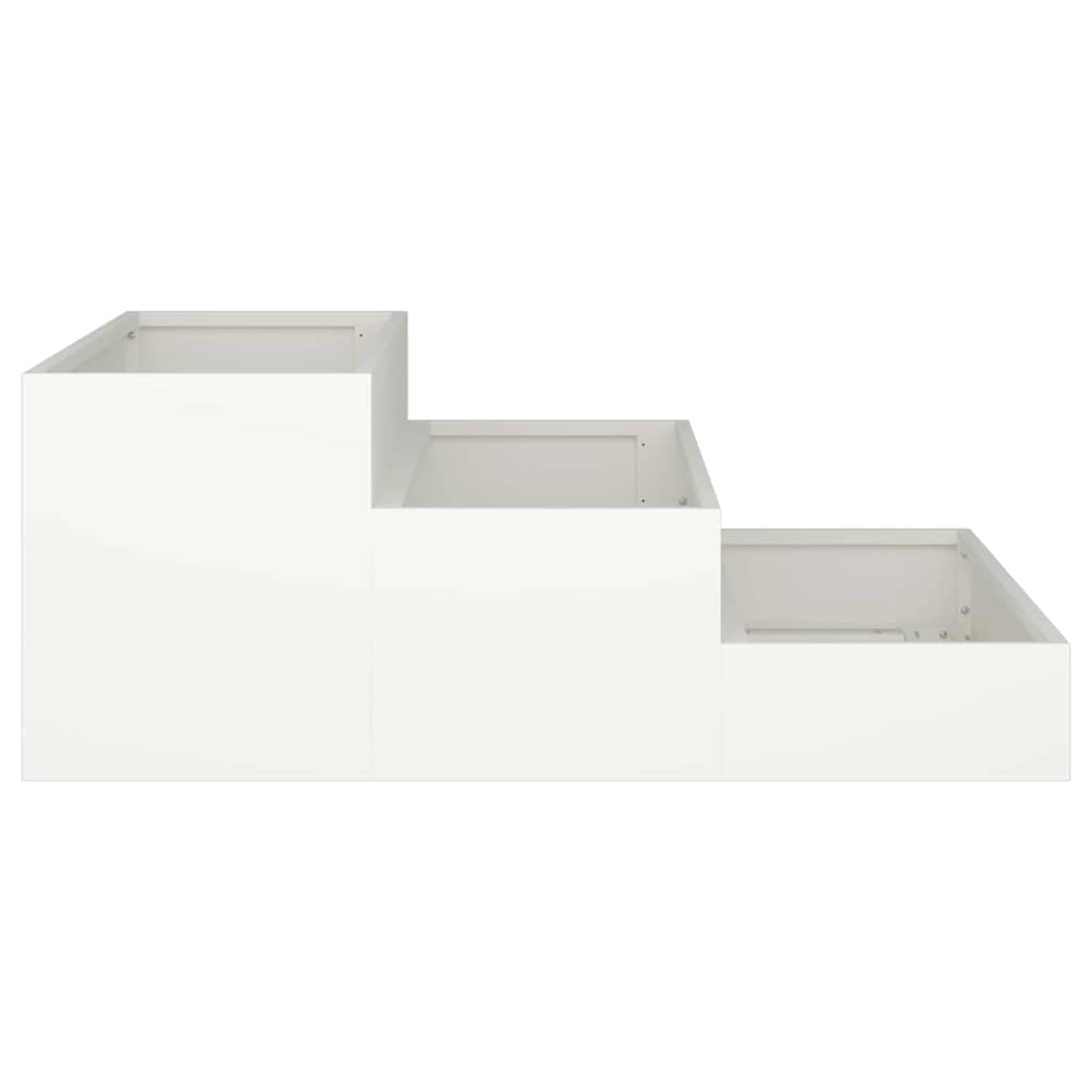 Vrtna saksija Bijelo 90 x 90 x 35 cm Čelična vrata
