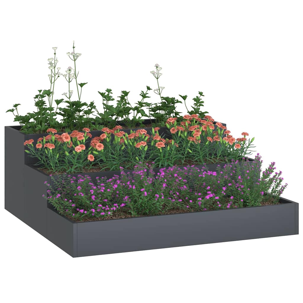 Vrtna saksija Antracit 90 x 90 x 35 cm Čelična vrata