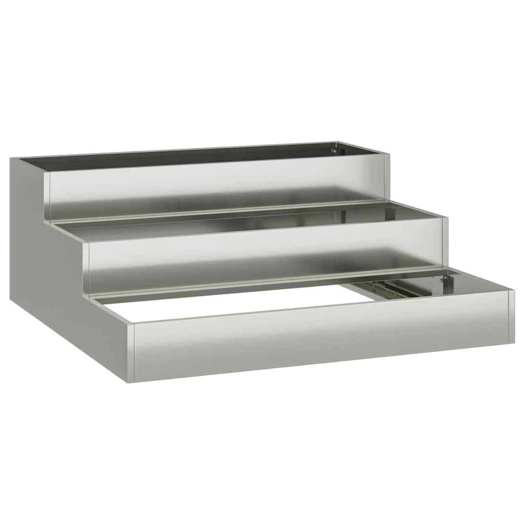 Vrtna saksija Srebrno 90 x 90 x 35 cm Cinkani čelik