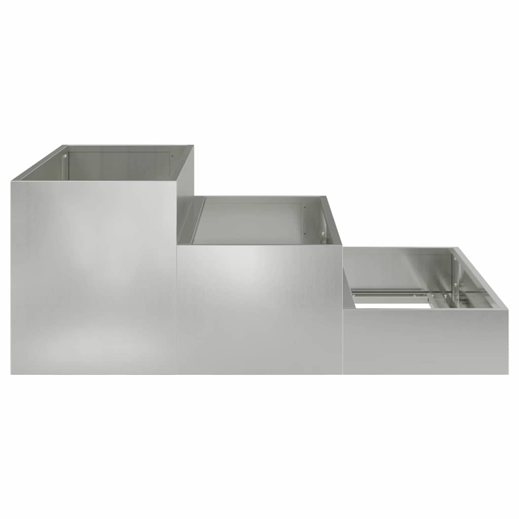 Vrtna saksija Srebrno 90 x 90 x 35 cm Cinkani čelik