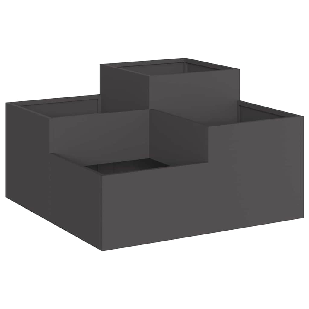 Vrtna saksija Crna 80 x 80 x 48 cm Čelik