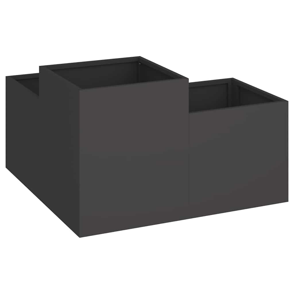 Vrtna saksija Crna 80 x 80 x 48 cm Čelik