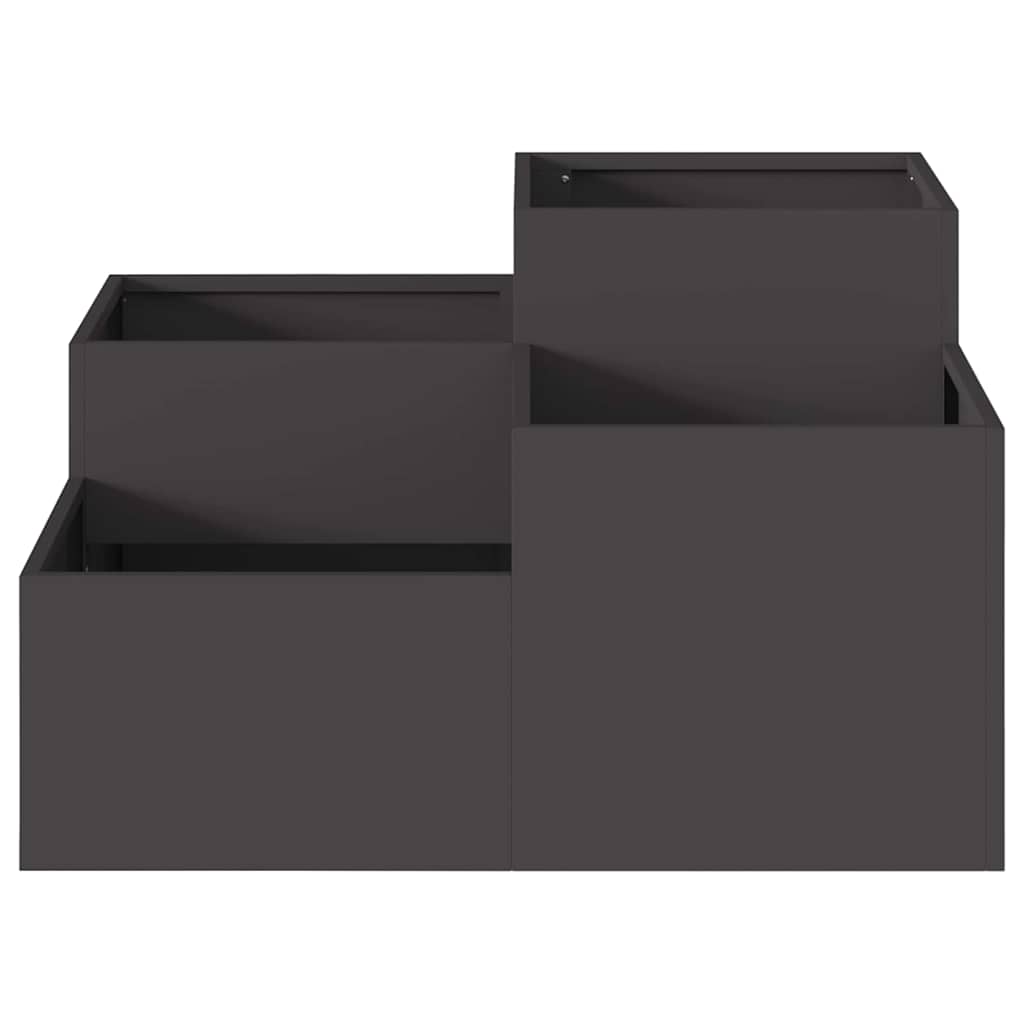 Vrtna saksija Crna 80 x 80 x 48 cm Čelik