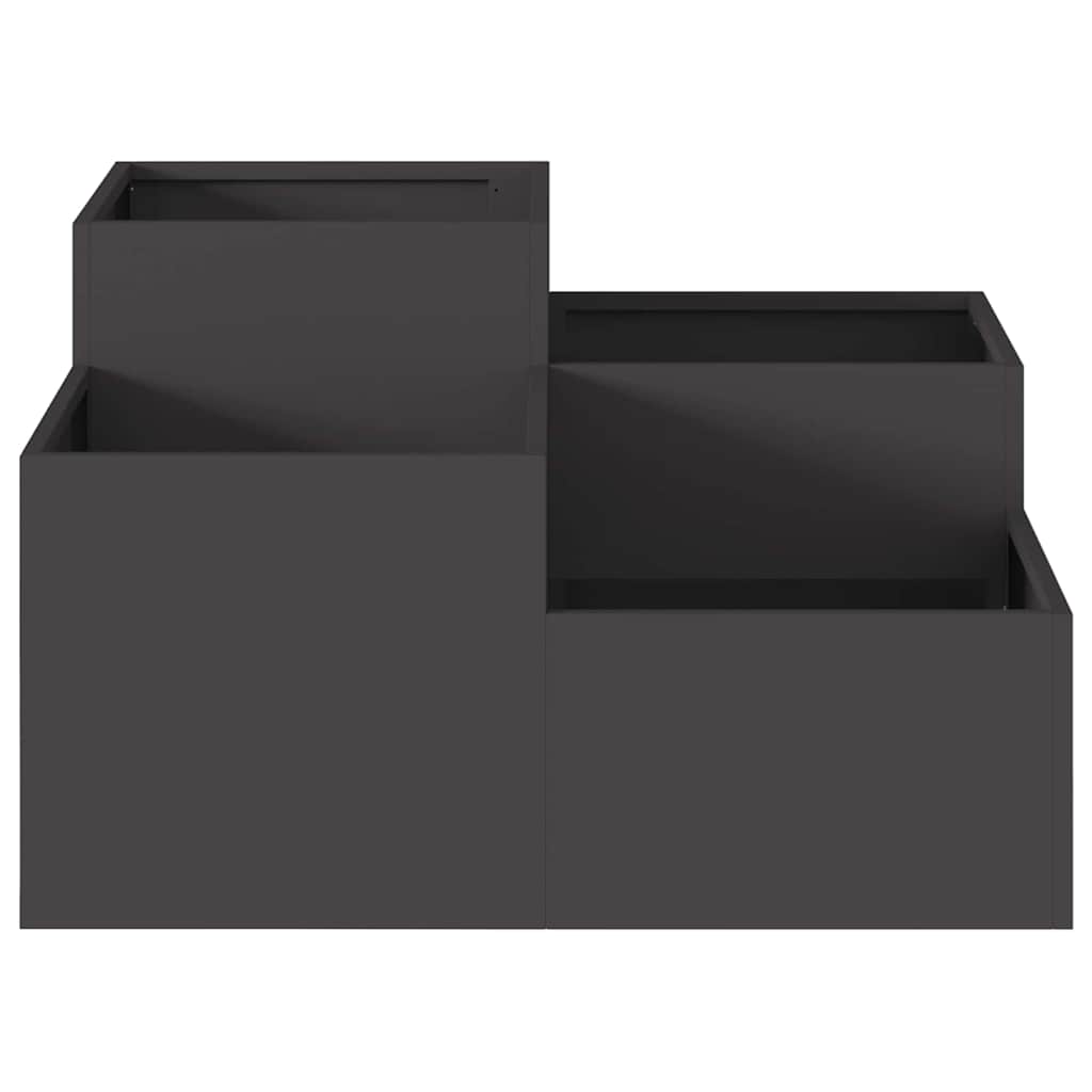 Vrtna saksija Crna 80 x 80 x 48 cm Čelik