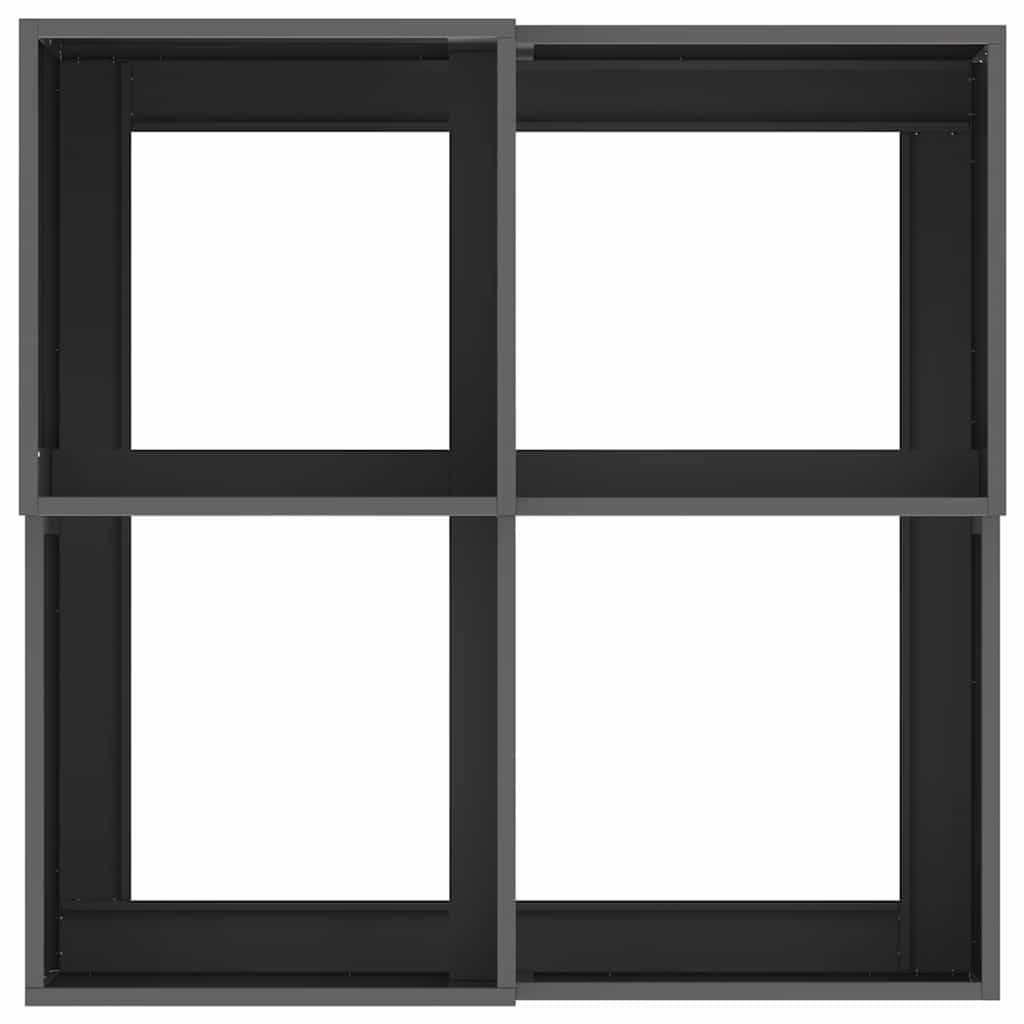 Vrtna saksija Crna 80 x 80 x 48 cm Čelik
