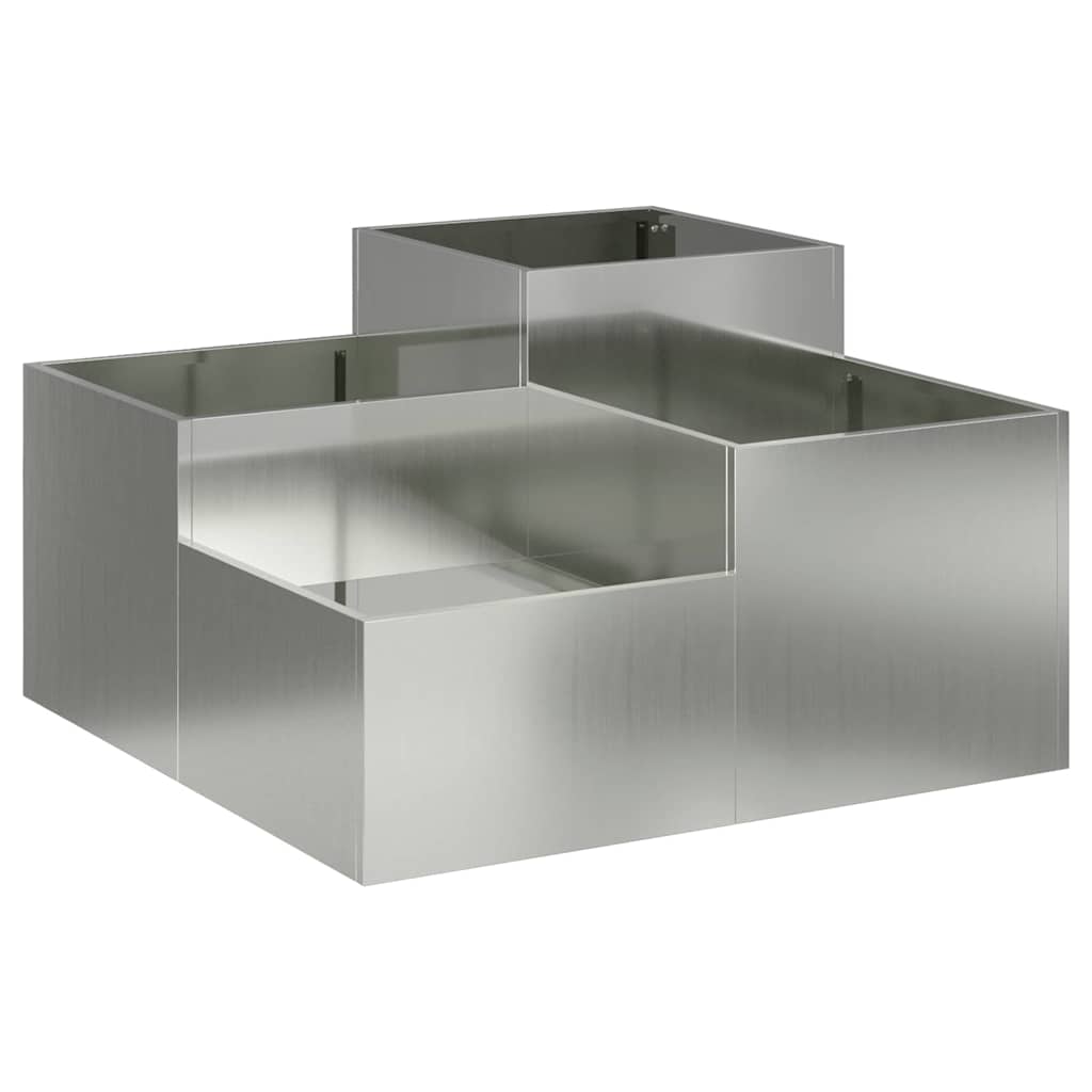 Vrtna saksija Srebrno 80 x 80 x 48 cm Pocinčani čelik