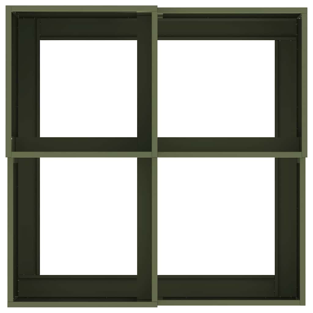Vrtna saksija Maslinovo zelena 100 x 100 x 48 cm Čelik