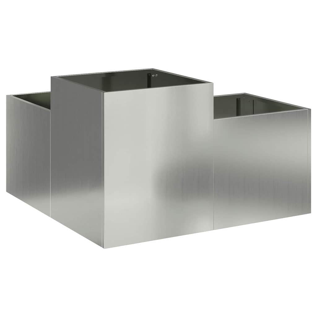 Vrtna saksija Srebrno 100 x 100 x 48 cm Pocinčani čelik