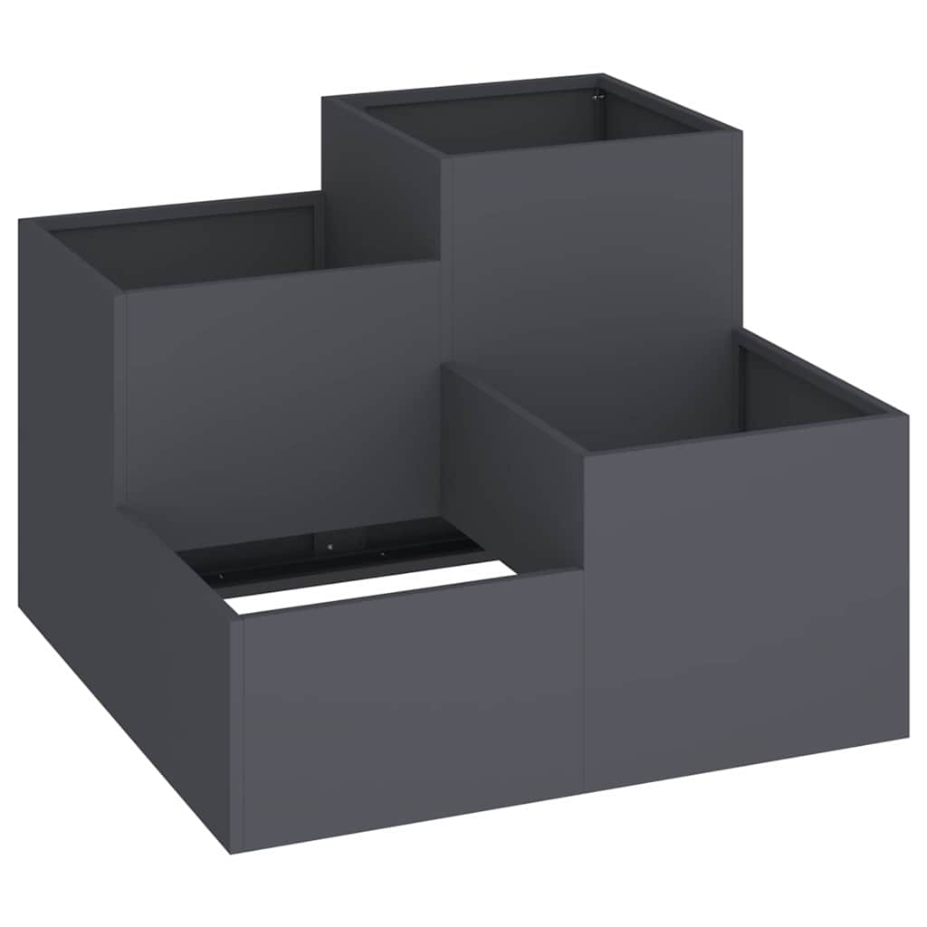 Vrtna saksija Antracit 80 x 80 x 60 cm Čelik