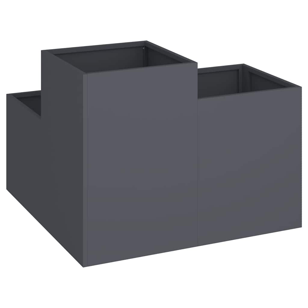 Vrtna saksija Antracit 80 x 80 x 60 cm Čelik