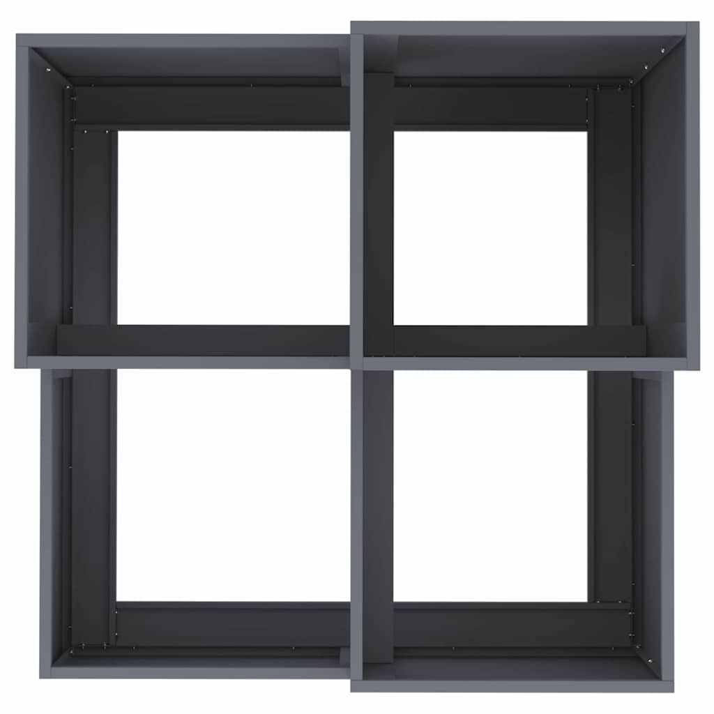 Vrtna saksija Antracit 80 x 80 x 60 cm Čelik