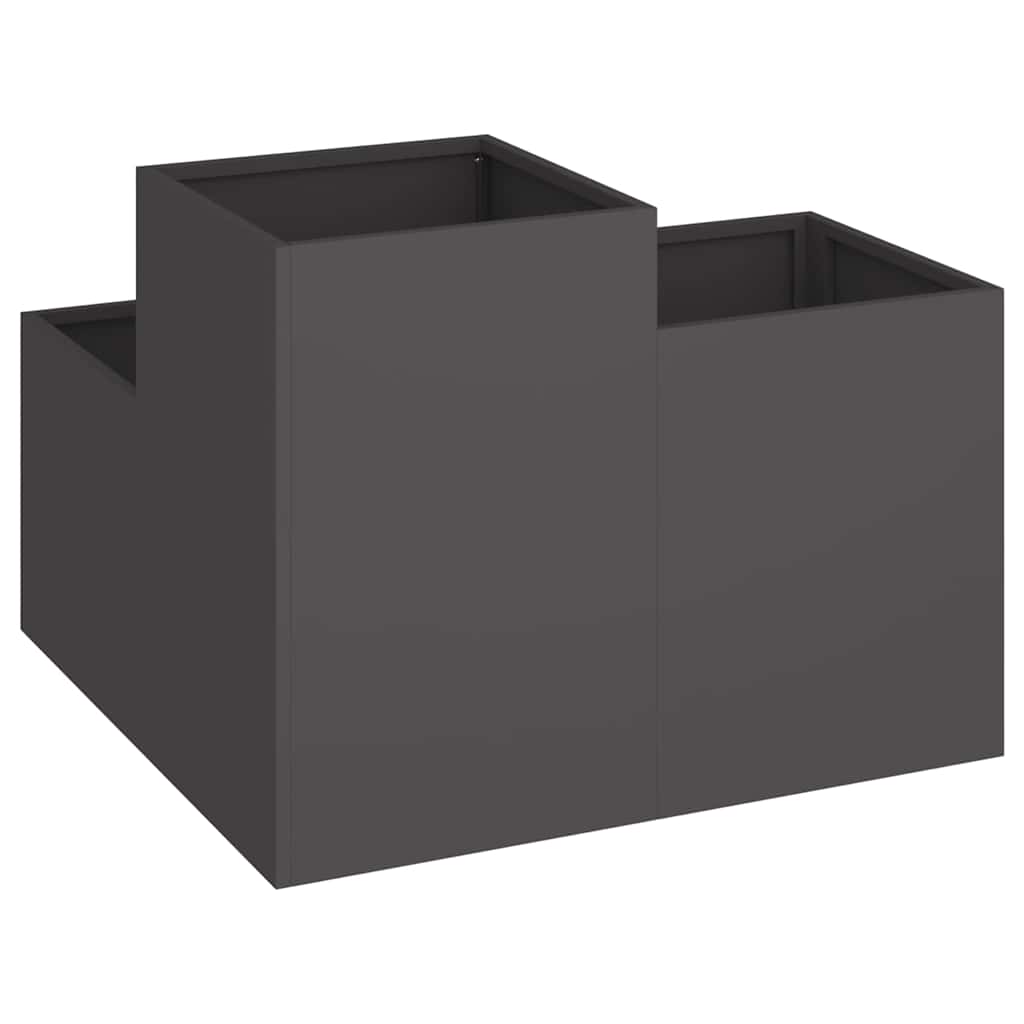Vrtna saksija Crna 100 x 100 x 60 cm Čelik
