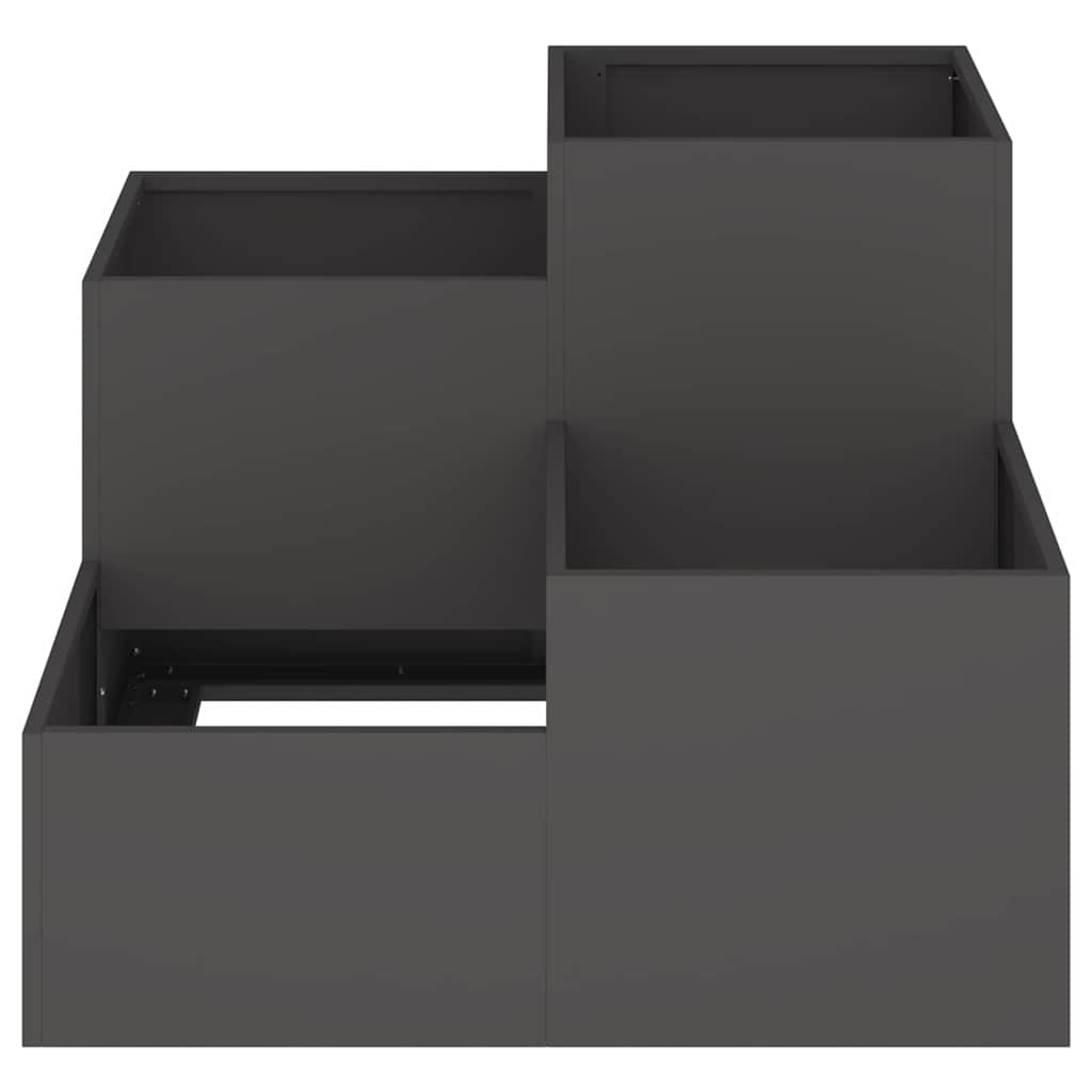 Vrtna saksija Crna 100 x 100 x 60 cm Čelik
