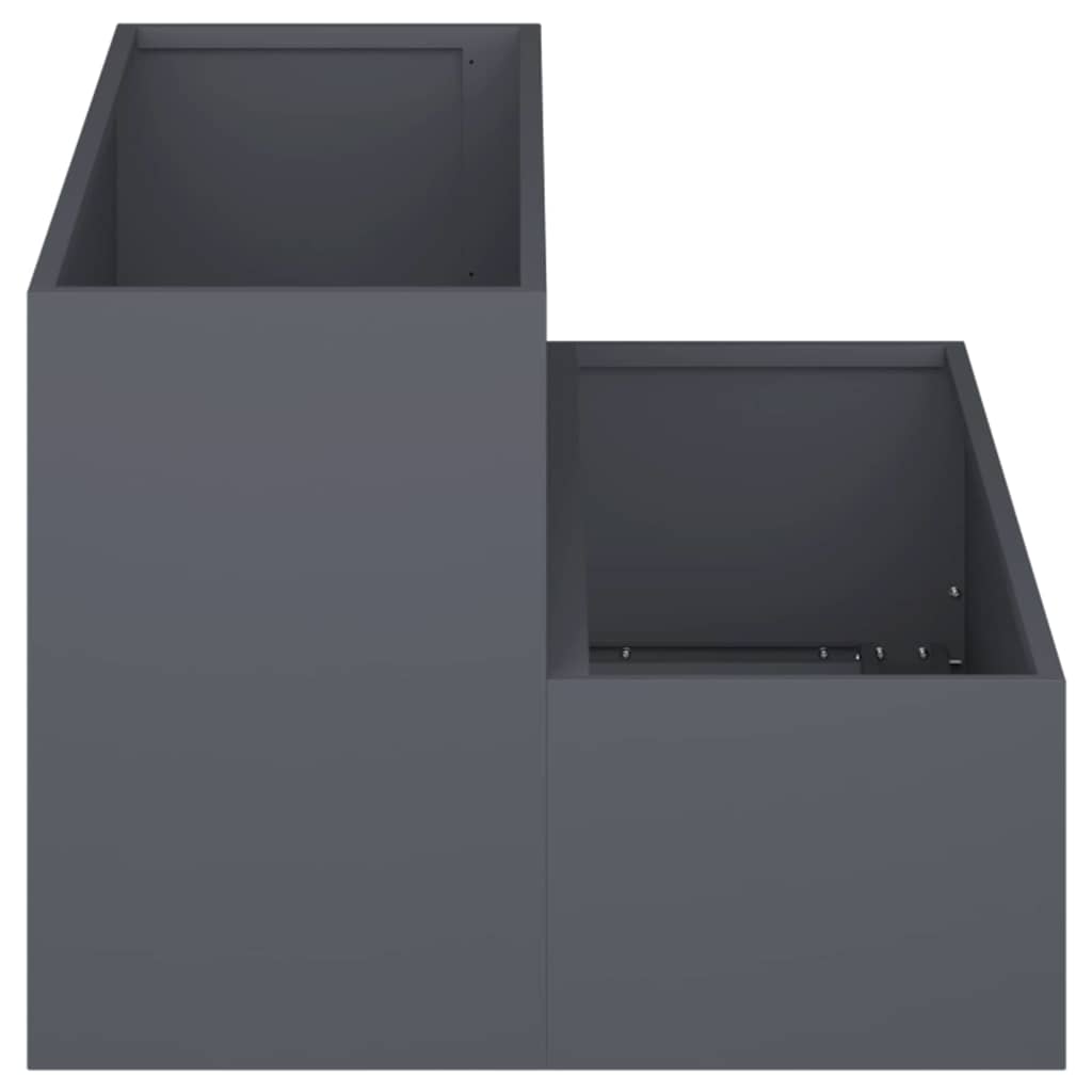 Vrtna saksija Antracit 100 x 60 x 45 cm Čelična vrata