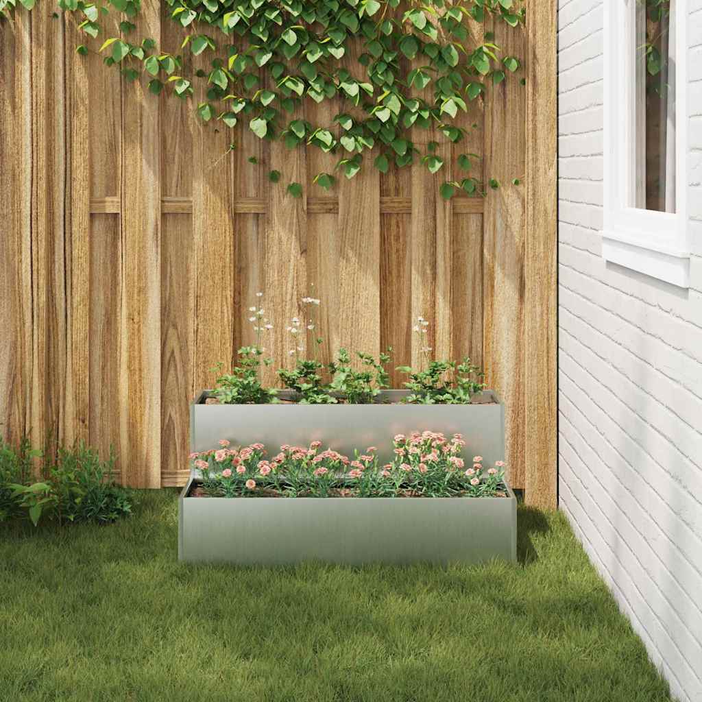 Vrtna saksija Srebrno 100 x 60 x 45 cm Cinkani čelik