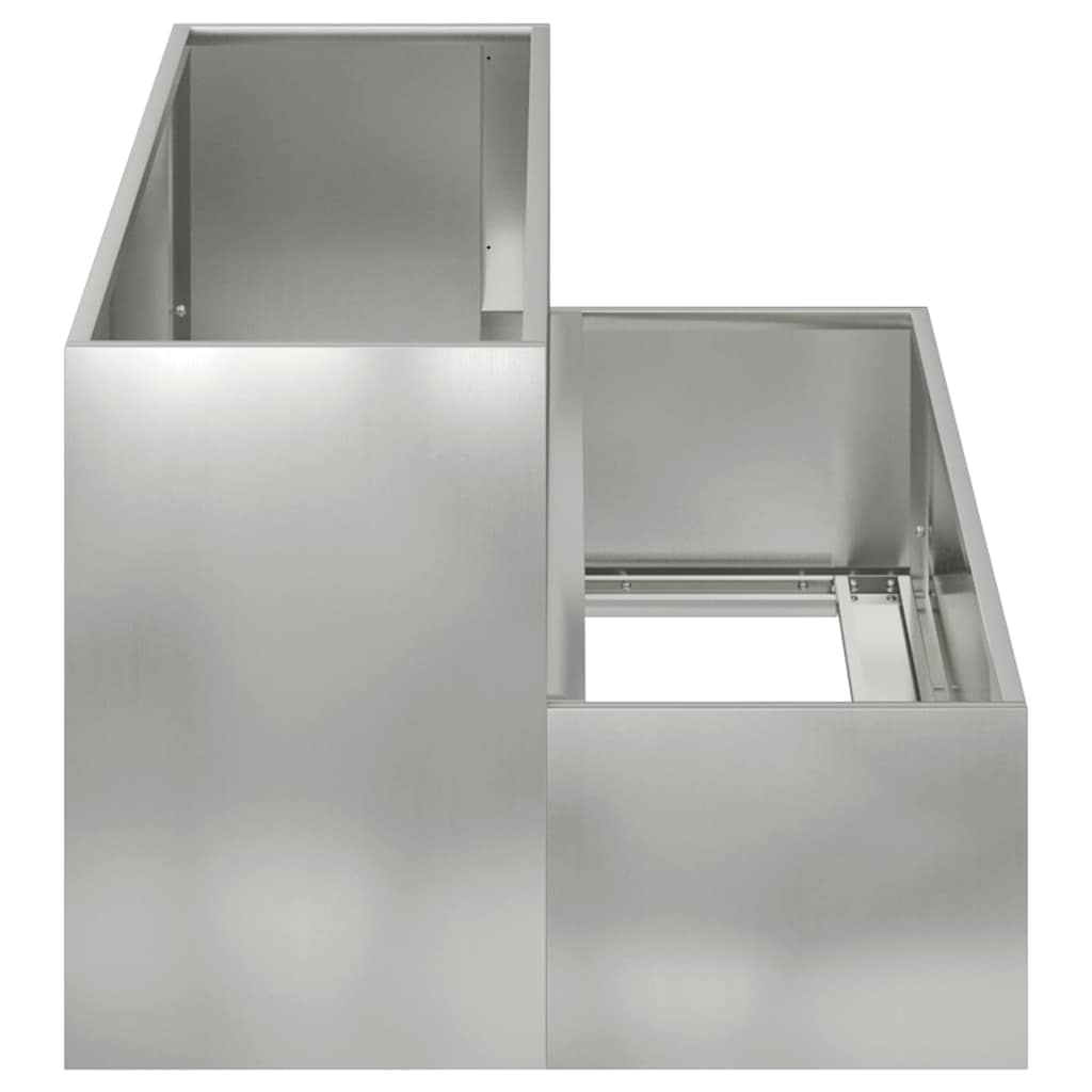 Vrtna saksija Srebrno 100 x 60 x 45 cm Cinkani čelik