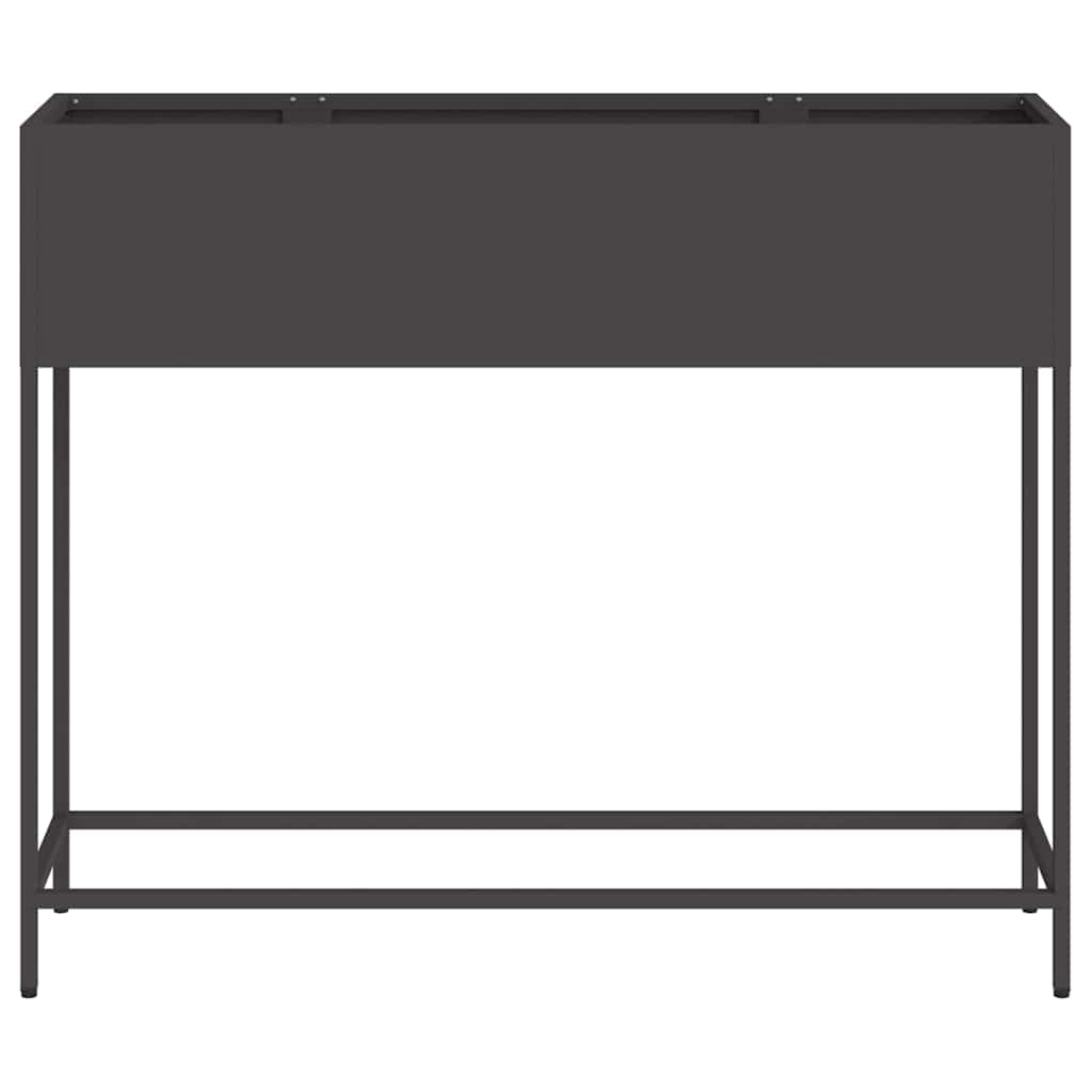 Povišeni Vrtni Planter Crna 100 x 26 x 82 cm Čelik