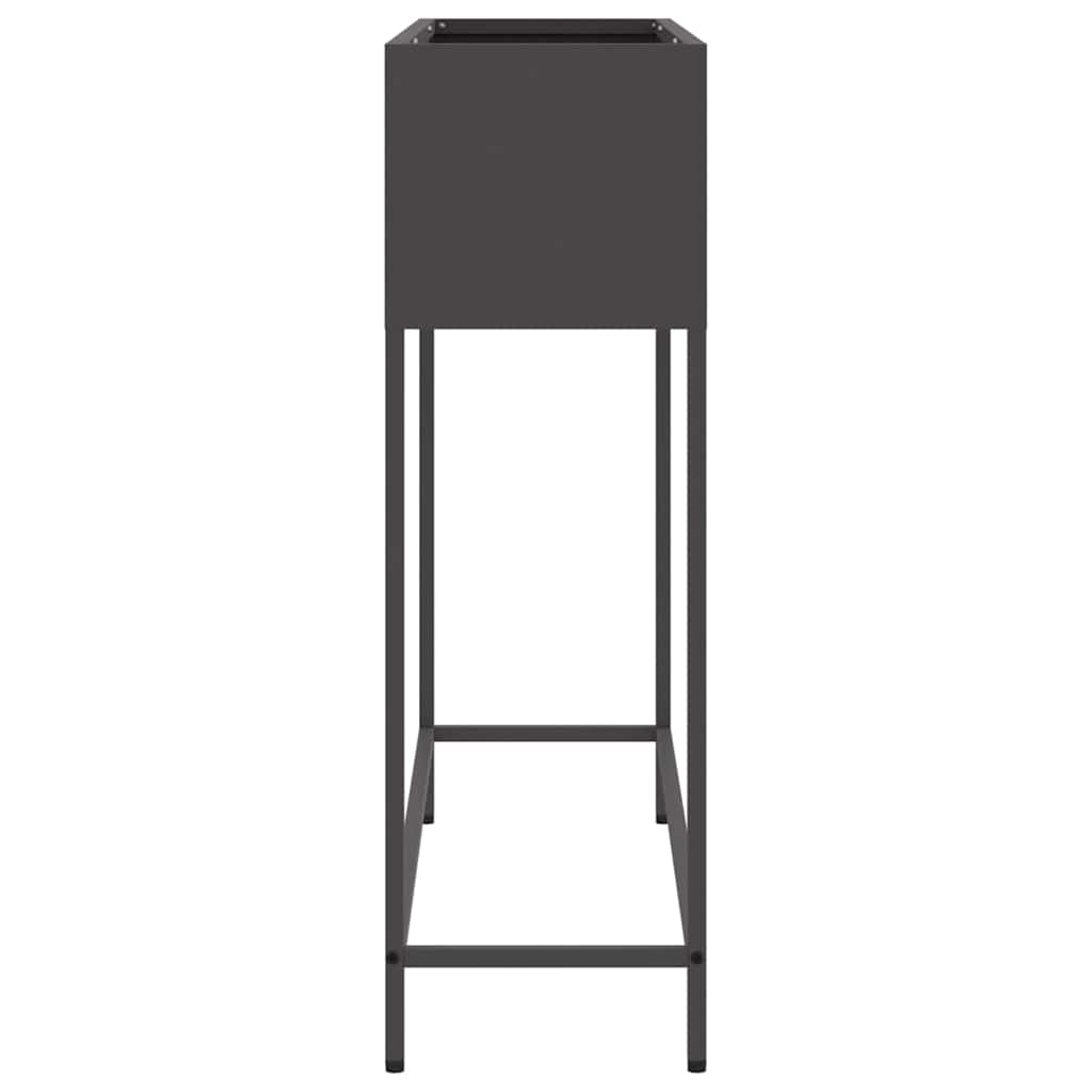 Povišeni Vrtni Planter Crna 100 x 26 x 82 cm Čelik