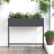 Povišeni Vrtni Planter Antracit 100 x 26 x 82 cm Čelik